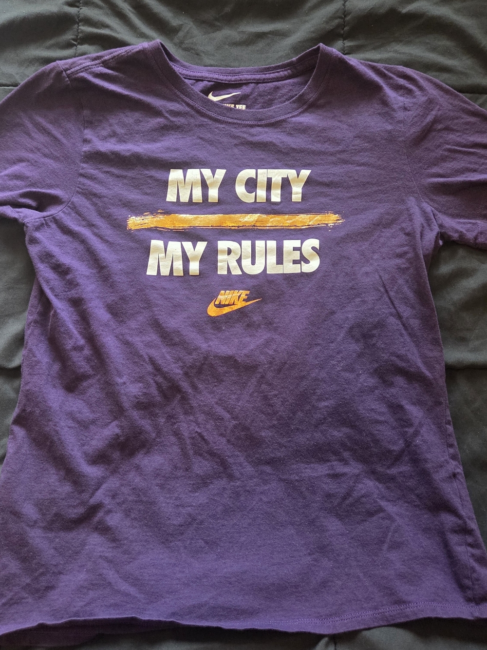 Nike Purple Logo Tee with White Print